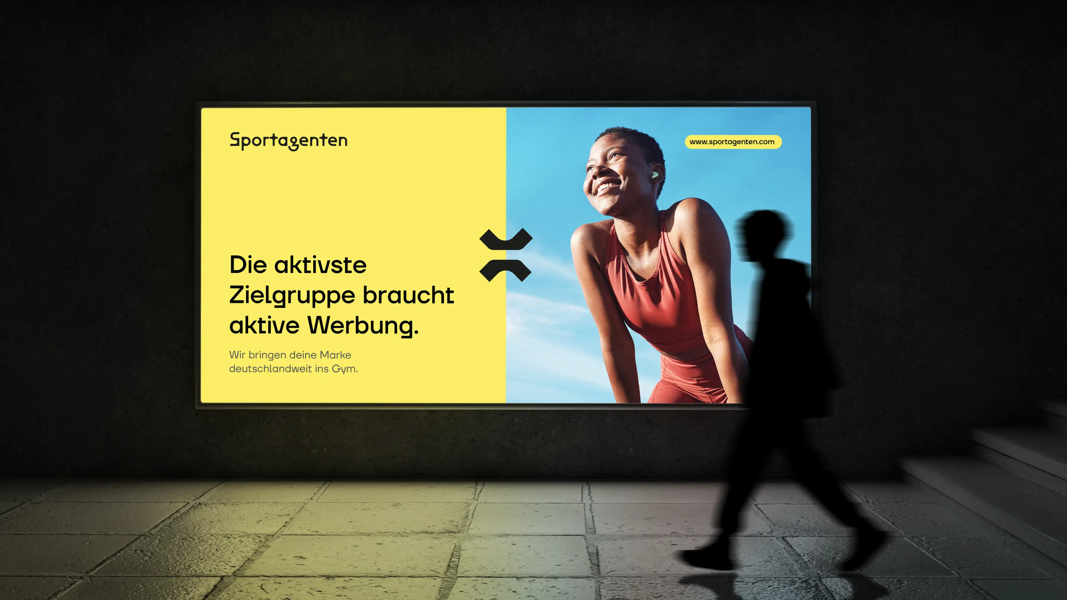 Sportagenten Markenauftritt mit Key Visual einer Sportlerin